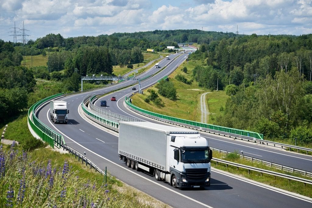 Truck Driving on Highway