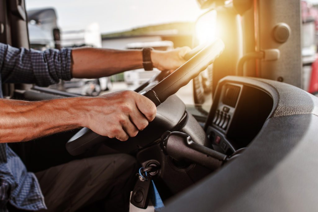 truck driver at the wheel