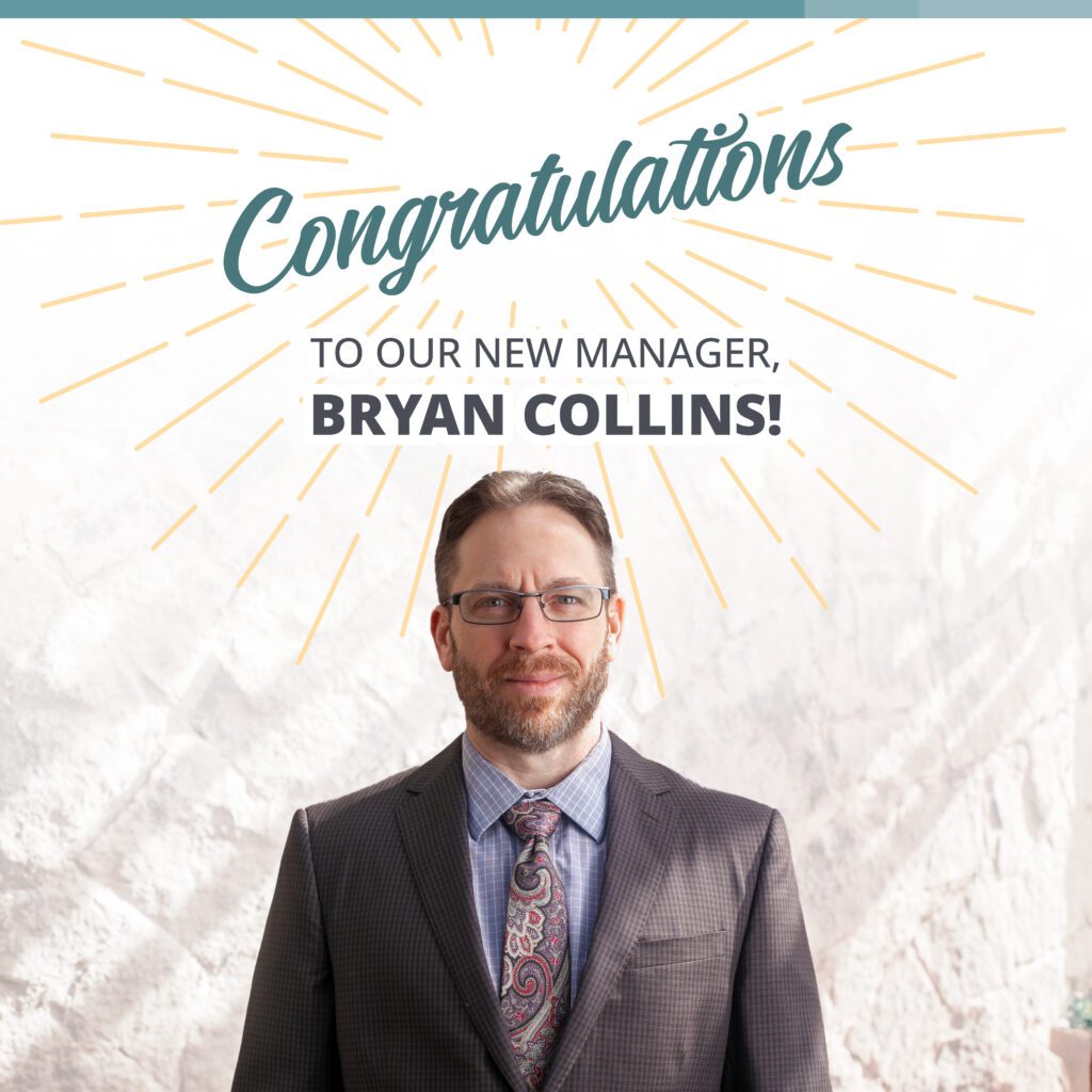 Bryan Collins Manager Promotion