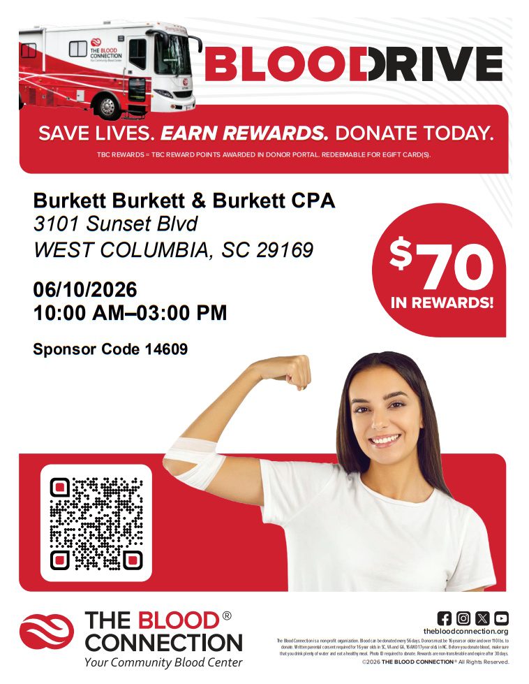 June 10th Blood Drive Flier Columbia, SC